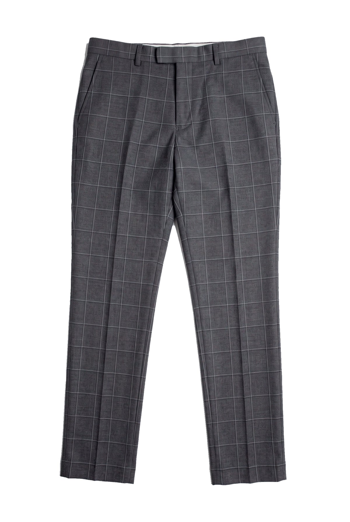 Hobbs - Pantalones grises a cuadros para hombre, estilo vintage retro, elegantes para bodas