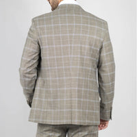 Hode - Traje de tres piezas para hombre, de corte entallado, a cuadros marrones.