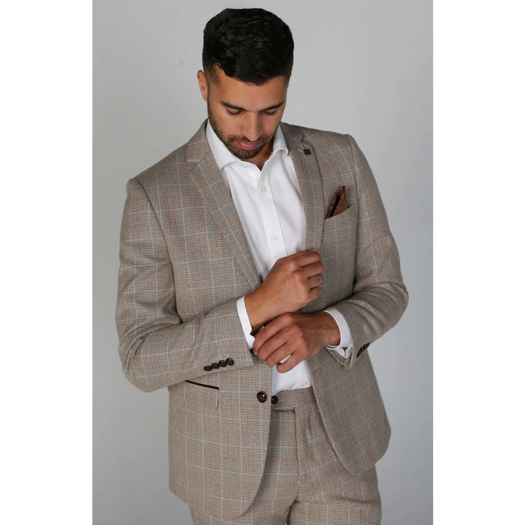 Holland - Blazer de cuadros beige para hombre