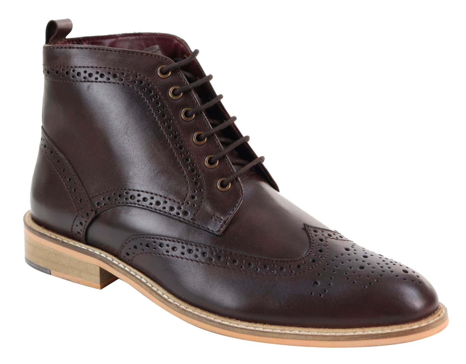 Botines Brogue para hombre color marrón