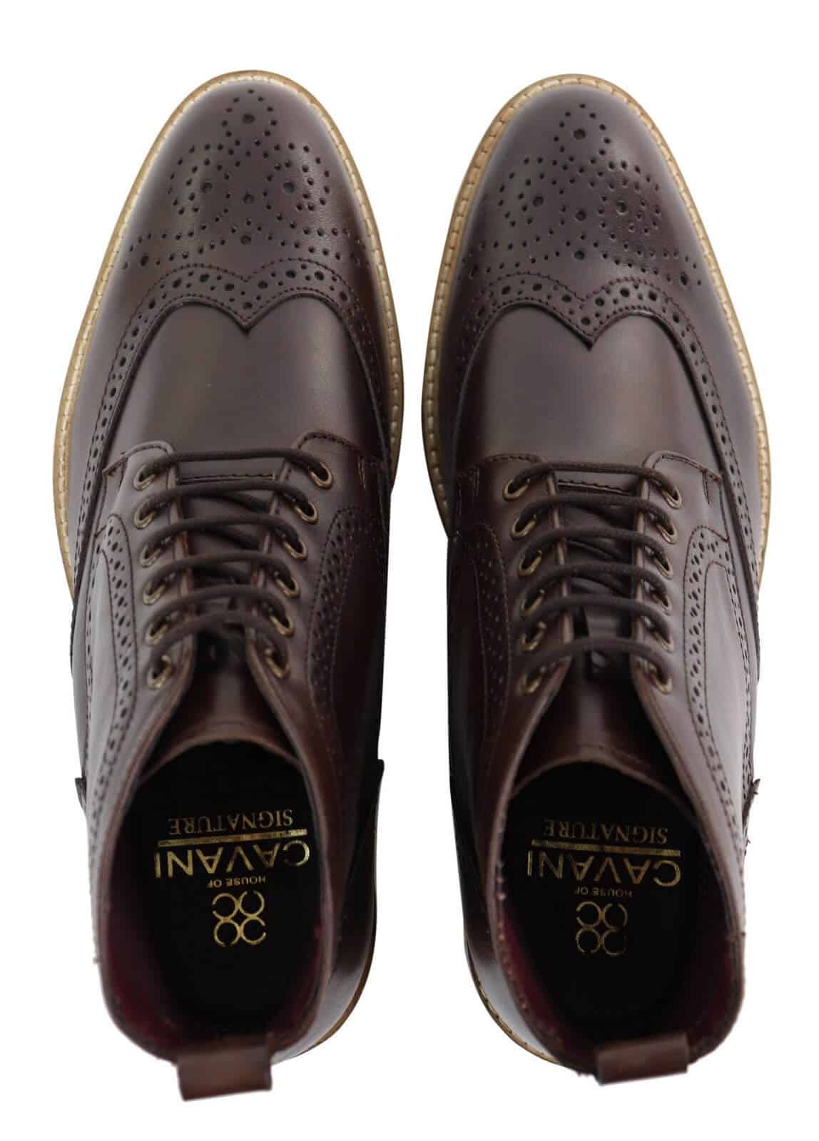 Botines Brogue para hombre color marrón