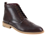 Botines Brogue para hombre color marrón