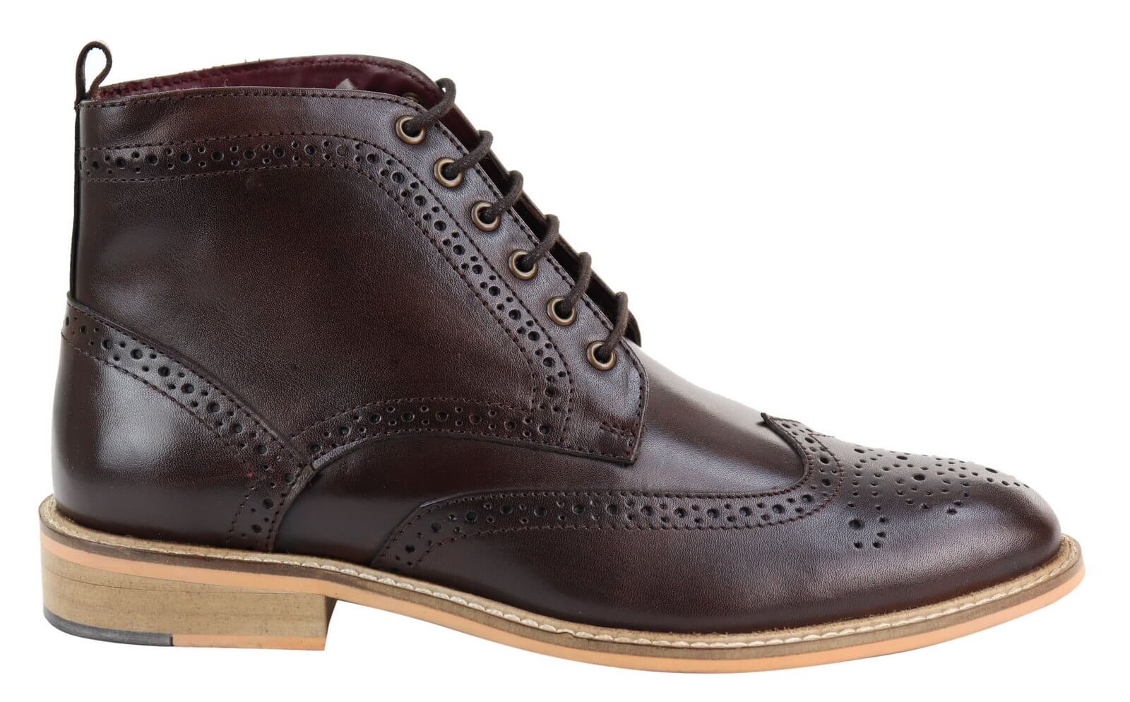 Botines Brogue para hombre color marrón