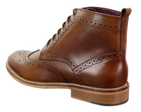 Botines Brogue para hombre color tostado