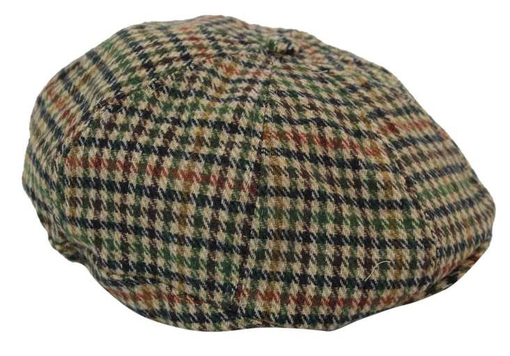 Gorra de repartidor de periódicos de tweed de 8 paneles para hombre