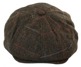 Gorra de repartidor de periódicos de tweed de 8 paneles para hombre