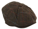 Gorra de repartidor de periódicos de tweed de 8 paneles para hombre