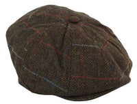 Gorra de repartidor de periódicos de tweed de 8 paneles para hombre
