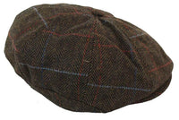 Gorra de repartidor de periódicos de tweed de 8 paneles para hombre