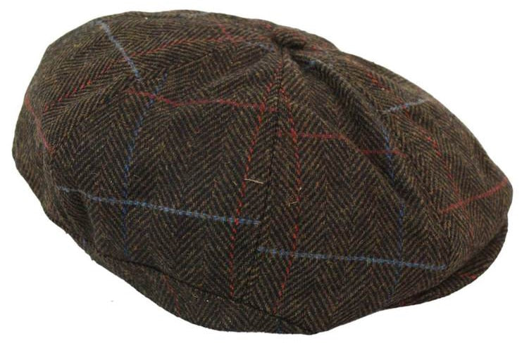 Gorra de repartidor de periódicos de tweed de 8 paneles para hombre
