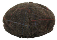 Gorra de repartidor de periódicos de tweed de 8 paneles para hombre