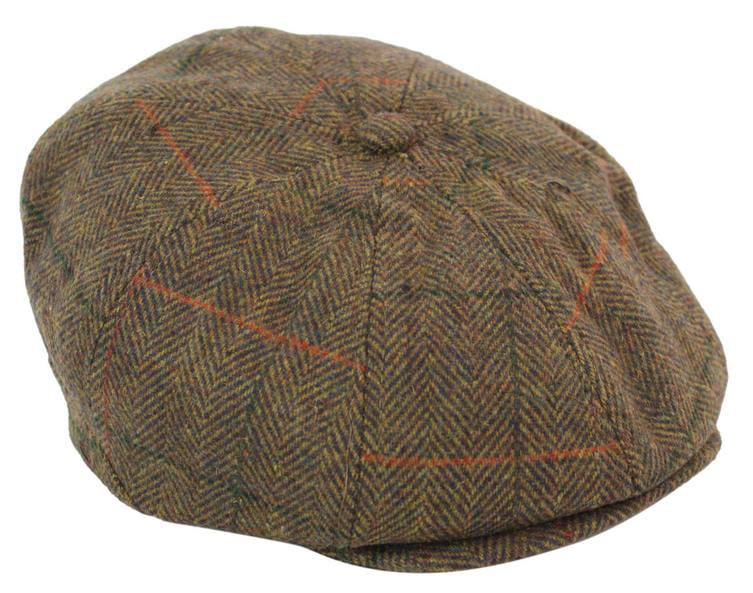 Gorra de repartidor de periódicos de tweed de 8 paneles para hombre