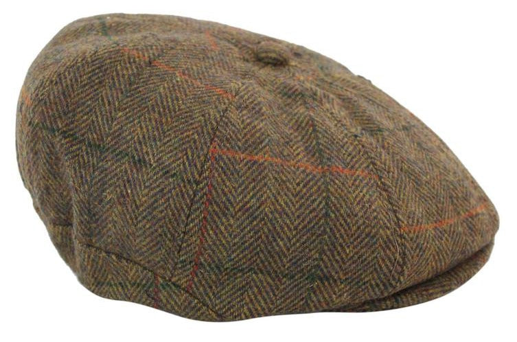 Gorra de repartidor de periódicos de tweed de 8 paneles para hombre