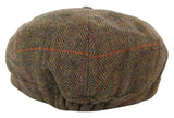 Gorra de repartidor de periódicos de tweed de 8 paneles para hombre