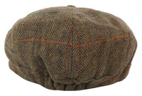 Gorra de repartidor de periódicos de tweed de 8 paneles para hombre