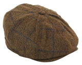 Gorra de repartidor de periódicos de tweed de 8 paneles para hombre