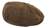 Gorra de repartidor de periódicos de tweed de 8 paneles para hombre