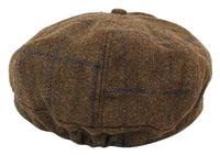 Gorra de repartidor de periódicos de tweed de 8 paneles para hombre