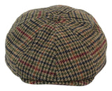 Gorra de repartidor de periódicos de tweed de 8 paneles para hombre