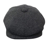HT6316 - Gorro de hombre de tweed con estampado de espiga estilo Peaky Blinders