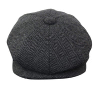 HT6316 - Gorro de hombre de tweed con estampado de espiga estilo Peaky Blinders