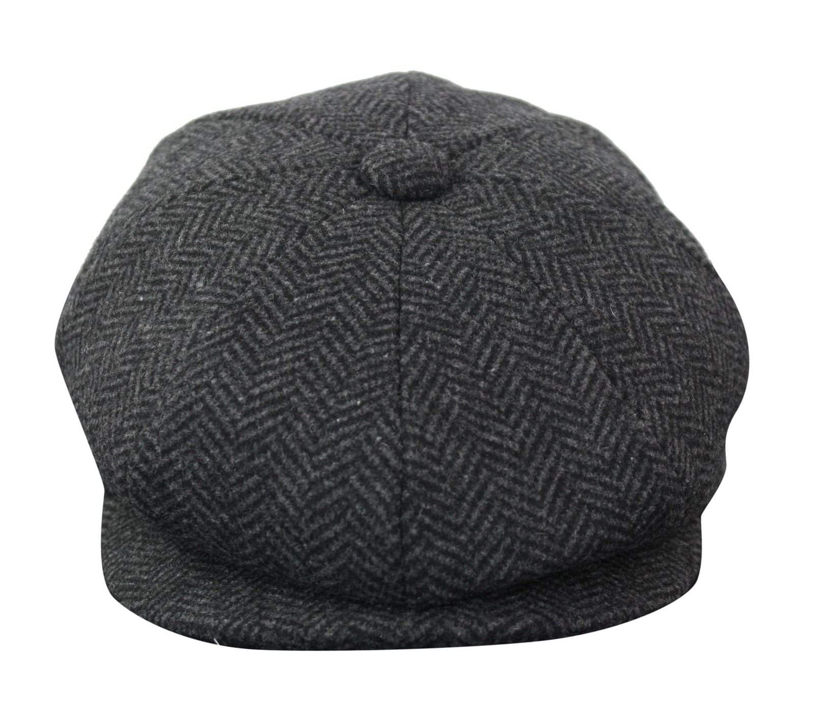 HT6316 - Gorro de hombre de tweed con estampado de espiga estilo Peaky Blinders