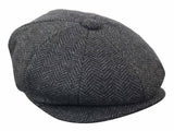 HT6316 - Gorro de hombre de tweed con estampado de espiga estilo Peaky Blinders