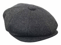 HT6316 - Gorro de hombre de tweed con estampado de espiga estilo Peaky Blinders