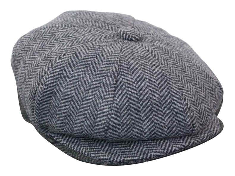 HT6316 - Gorro de hombre de tweed con estampado de espiga estilo Peaky Blinders
