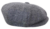 HT6316 - Gorro de hombre de tweed con estampado de espiga estilo Peaky Blinders