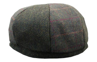 HT6325 - Gorra Newsboy de 8 paneles para hombre, de mezcla de tweed y espiga a cuadros