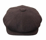 HT6363 - Gorra estilo Newsboy Peaky Blinders de tweed vintage para hombre - Marrón/Vino