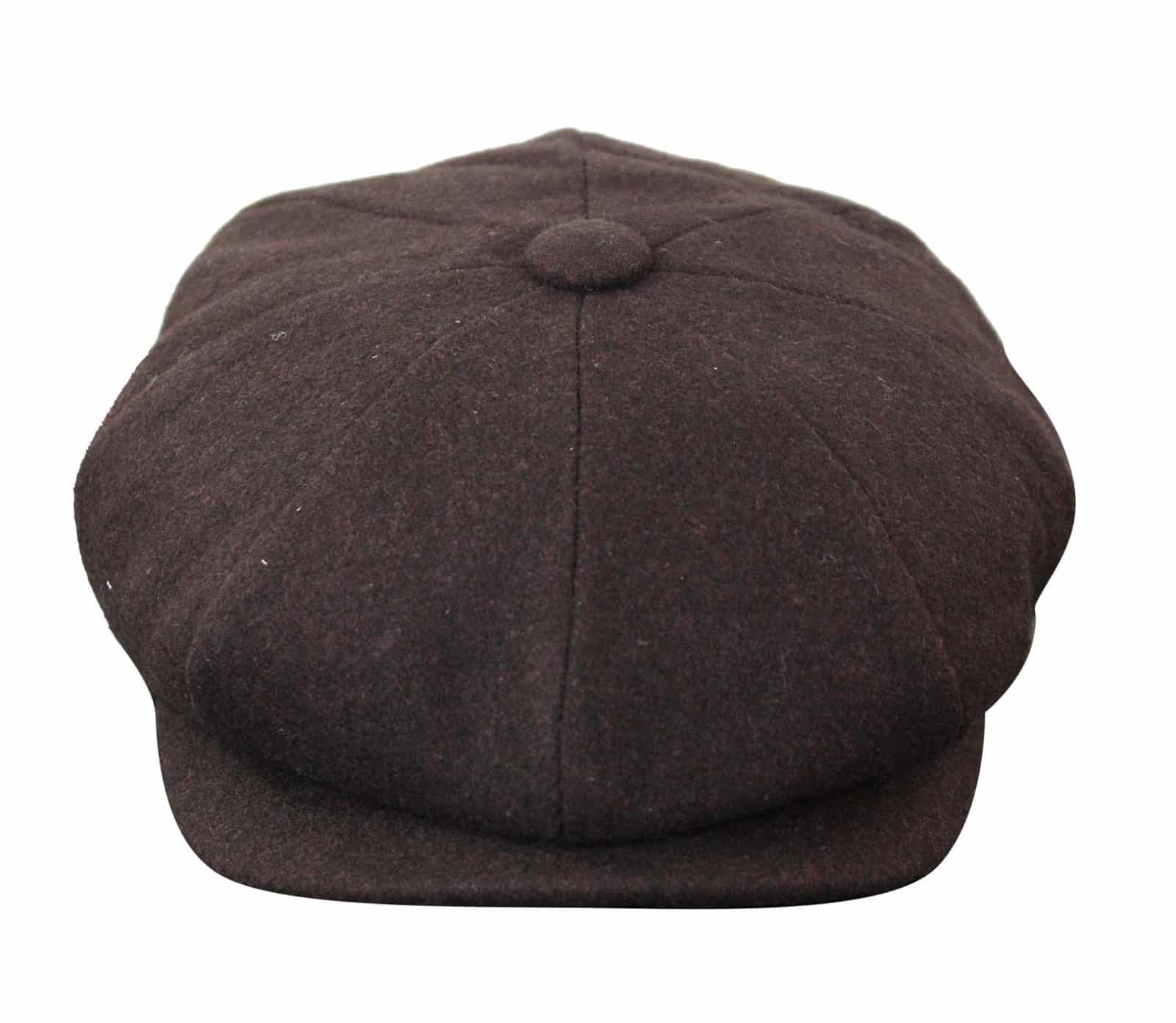 HT6363 - Gorra estilo Newsboy Peaky Blinders de tweed vintage para hombre - Marrón/Vino