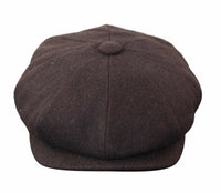 HT6363 - Gorra estilo Newsboy Peaky Blinders de tweed vintage para hombre - Marrón/Vino