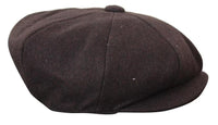 HT6363 - Gorra estilo Newsboy Peaky Blinders de tweed vintage para hombre - Marrón/Vino