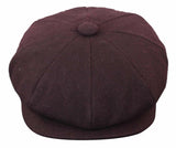 HT6363 - Gorra estilo Newsboy Peaky Blinders de tweed vintage para hombre - Marrón/Vino