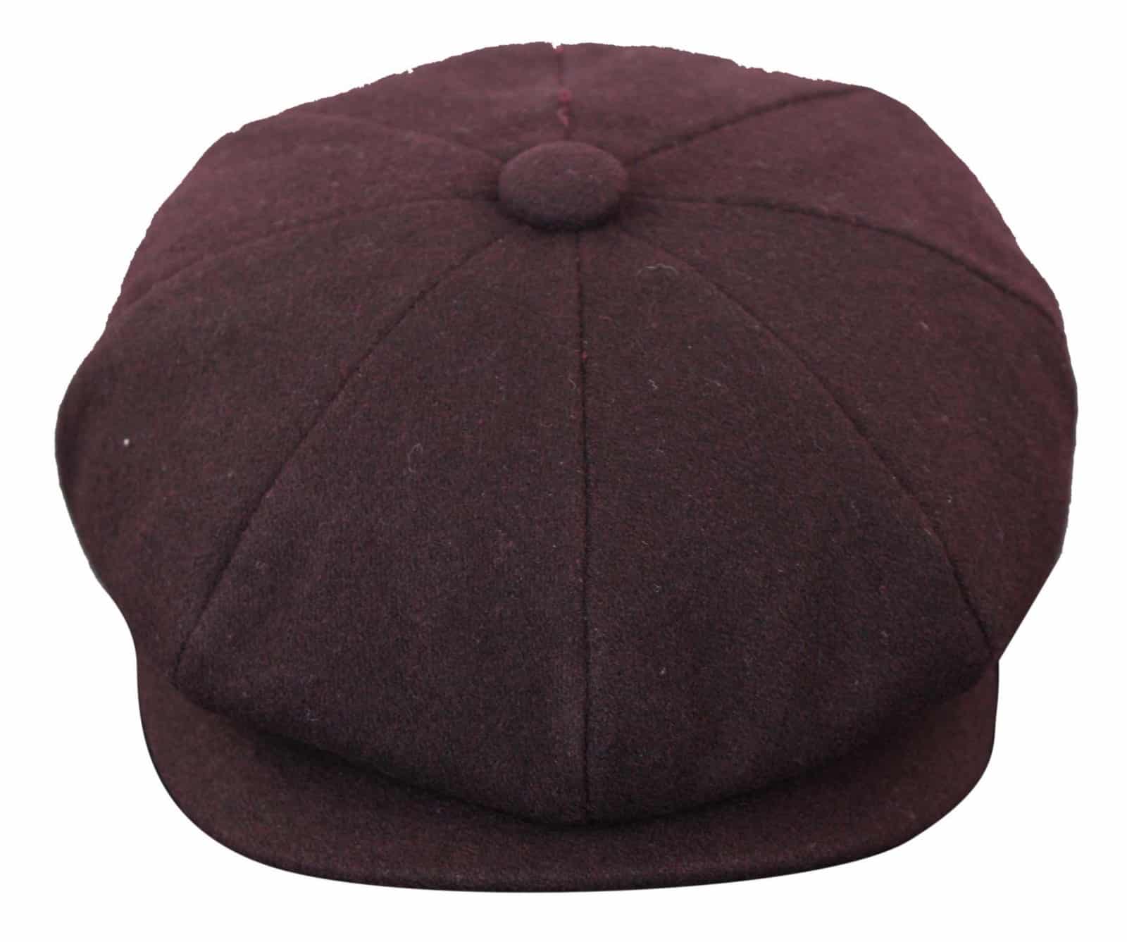 HT6363 - Gorra estilo Newsboy Peaky Blinders de tweed vintage para hombre - Marrón/Vino