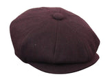 HT6363 - Gorra estilo Newsboy Peaky Blinders de tweed vintage para hombre - Marrón/Vino