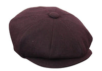 HT6363 - Gorra estilo Newsboy Peaky Blinders de tweed vintage para hombre - Marrón/Vino