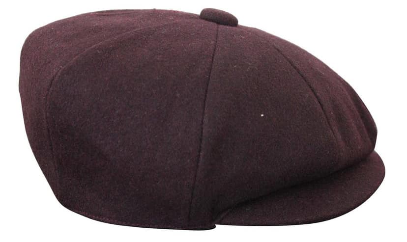 HT6363 - Gorra estilo Newsboy Peaky Blinders de tweed vintage para hombre - Marrón/Vino