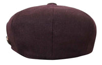 HT6363 - Gorra estilo Newsboy Peaky Blinders de tweed vintage para hombre - Marrón/Vino