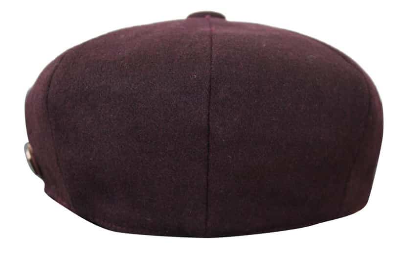 HT6363 - Gorra estilo Newsboy Peaky Blinders de tweed vintage para hombre - Marrón/Vino