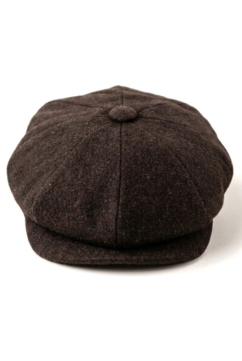 HT6363 - Gorra estilo Newsboy Peaky Blinders de tweed vintage para hombre - Marrón/Vino