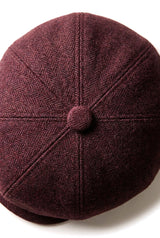 HT6363 - Gorra estilo Newsboy Peaky Blinders de tweed vintage para hombre - Marrón/Vino