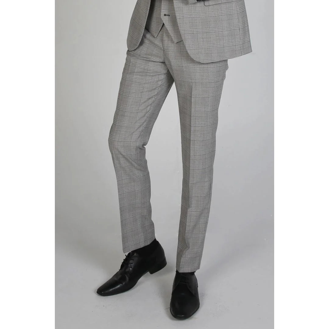 Hugo - Pantalón gris a cuadros para hombre