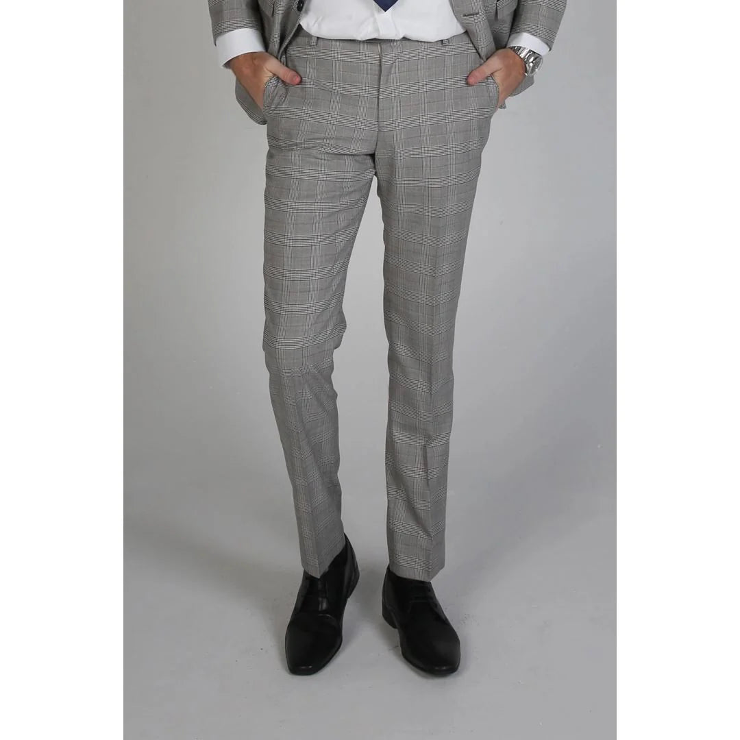 Hugo - Pantalón gris a cuadros para hombre