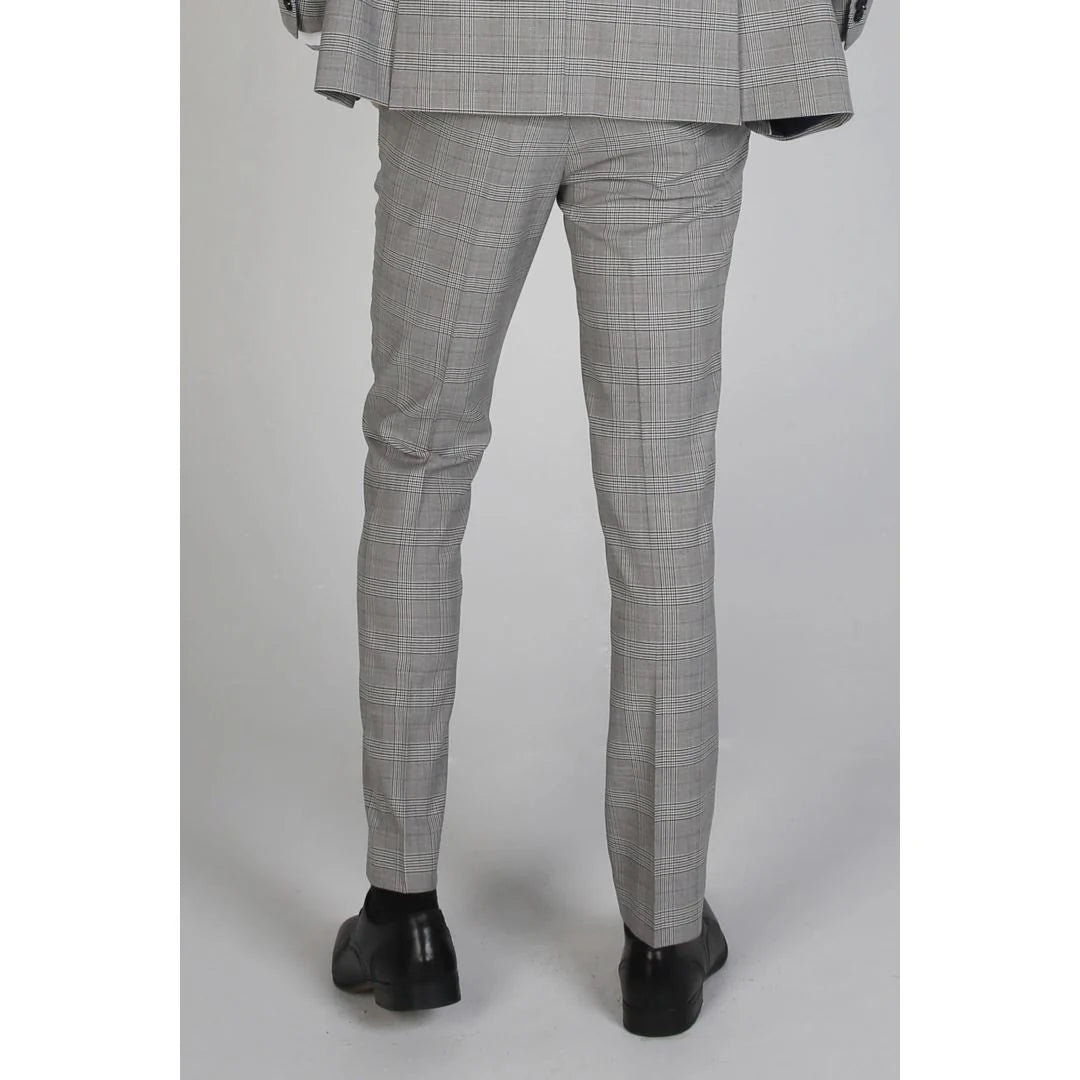 Hugo - Pantalón gris a cuadros para hombre
