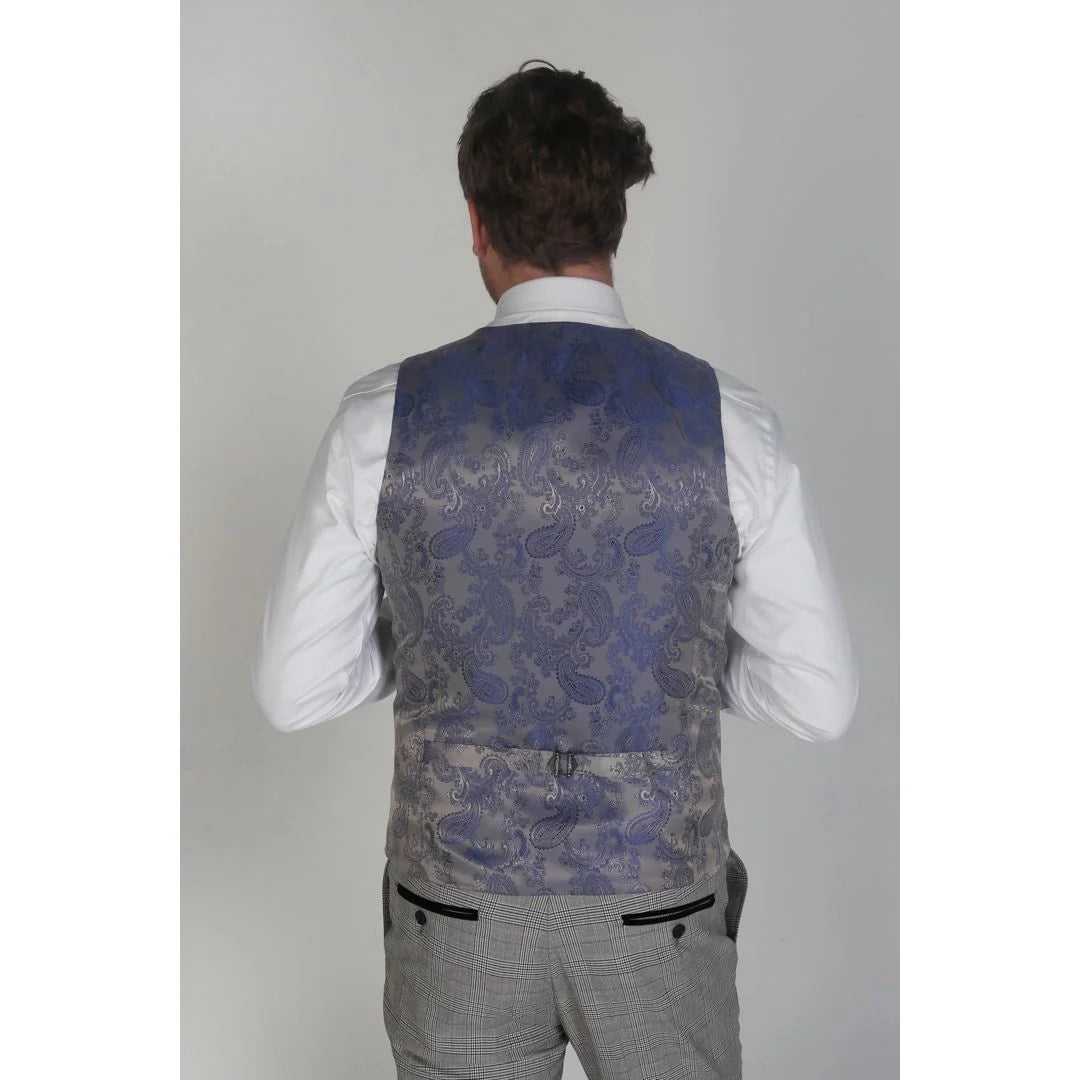 Hugo - Chaleco gris a cuadros para hombre