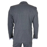 IM41 - Traje de tres piezas de tweed con estampado de espiga gris para hombre