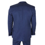 IM43 - Traje de hombre de tres piezas azul marino estilo Shelby con raya diplomática.